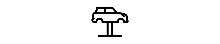 Значок "Автомобиль MINI на подъемнике".