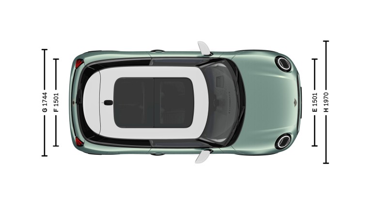 MINI Cooper 3-дверный – размеры – вводное изображение: вид сверху