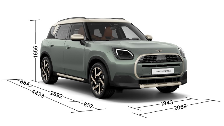 MINI countryman — размеры и масса — вид с поворотом в три четверти